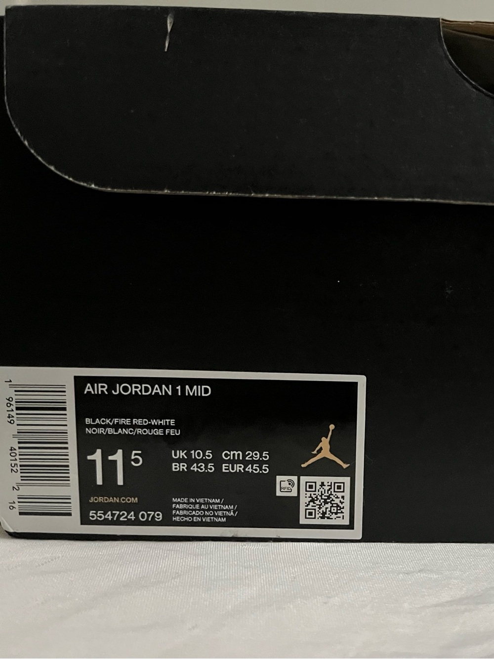 Jordan 1 Mid “Bred Toe”